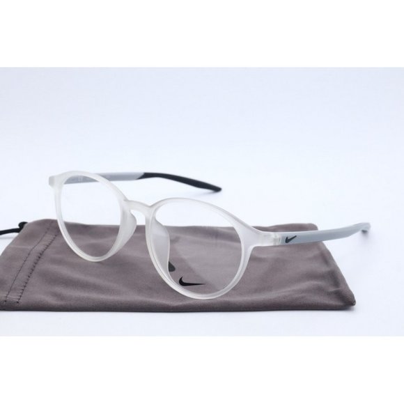 Nike Authentic NK 7264AF 906 Matte Clear Oval Eyeglasses Clear Lenses 51mm - Picture 2 of 6